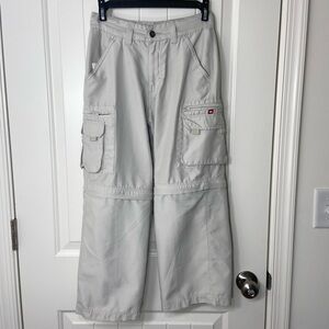 Tony Hawk boy’s light‎ grayish tan cargo polyester pants zip convertible shorts
